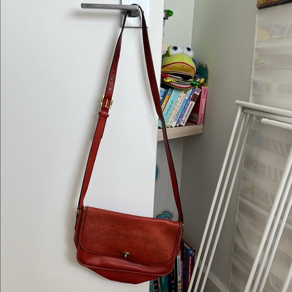 Coach Red Leather Shoulder Bag